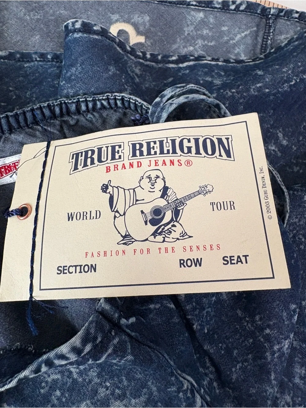 True Religion Blue Dream Wash A Line Tank Top